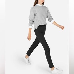 Everlane Stretch Ponte Skinny Pants Side Zip Pintuck Seam Detail Black Size 6